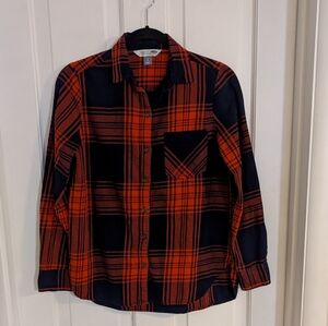Old Navy The Classic Shirt Womens Flannel Top SMALL Plaid Button Up Swiftie‎